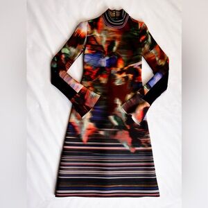 Clover Canyon Ikat Floral Midi Bodycon Dress Small